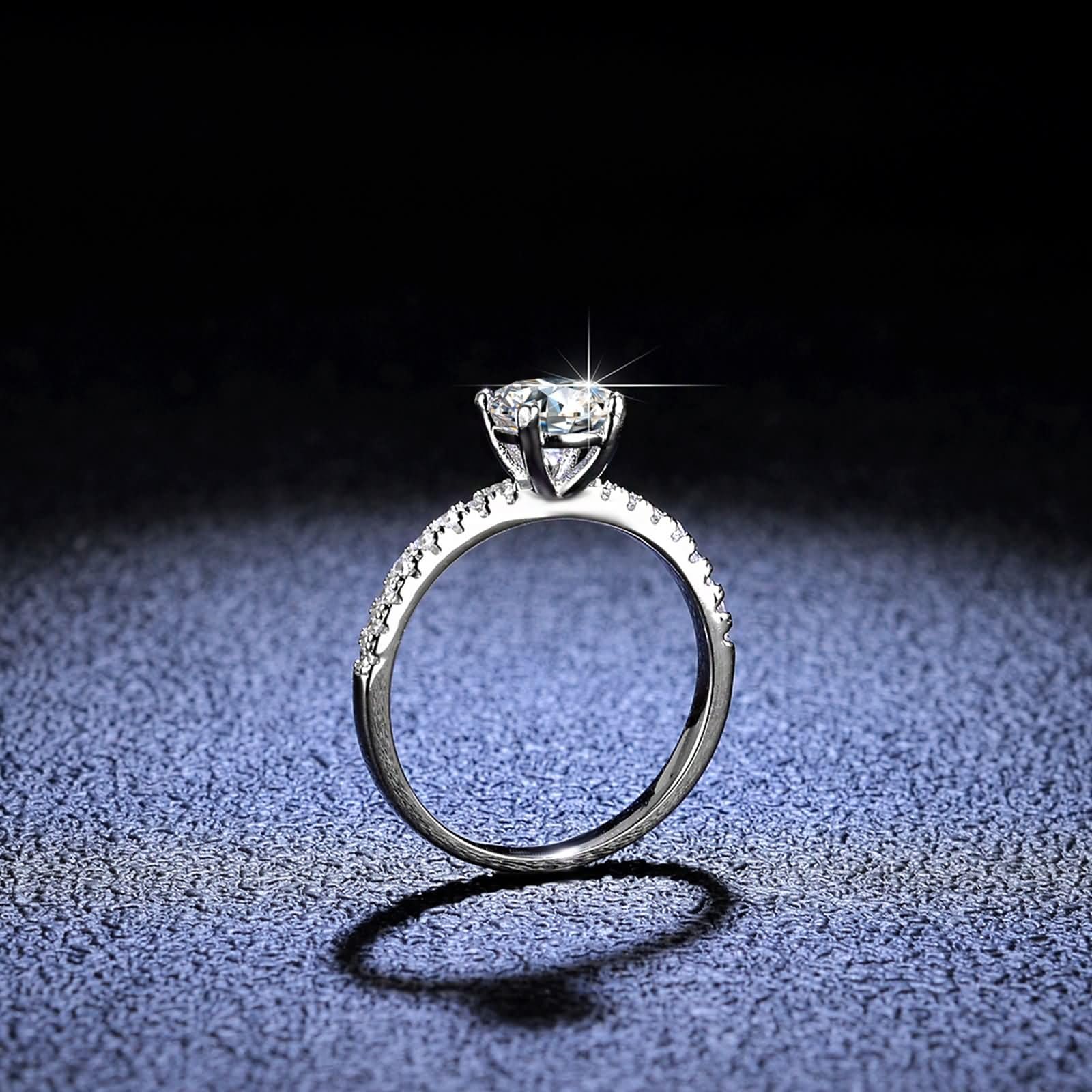 Pierścionek zaręczynowy, platyna, 3 ct, Moissanit Eternity, obrączka damska, obrączka ślubna, platyna 950, rozmiar 58 (18,5)