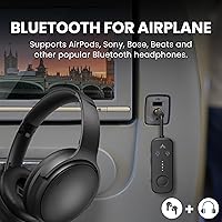Vista 2 de Avantree Relé - Adaptador Bluetooth de avión premium con chipset Qualcomm avanzado, 2 auriculares compatibles, 25 horas de tiempo de reproducción