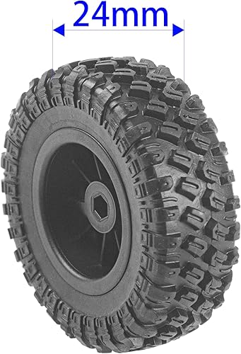 Miniatura 2 de Neumáticos de goma OD de 2.7 pulgadas y llantas de plástico compatibles con MN Modelo MN90 MN91 MN45 MN96 MN99 MN99S MN98 112 RC Car (negro)