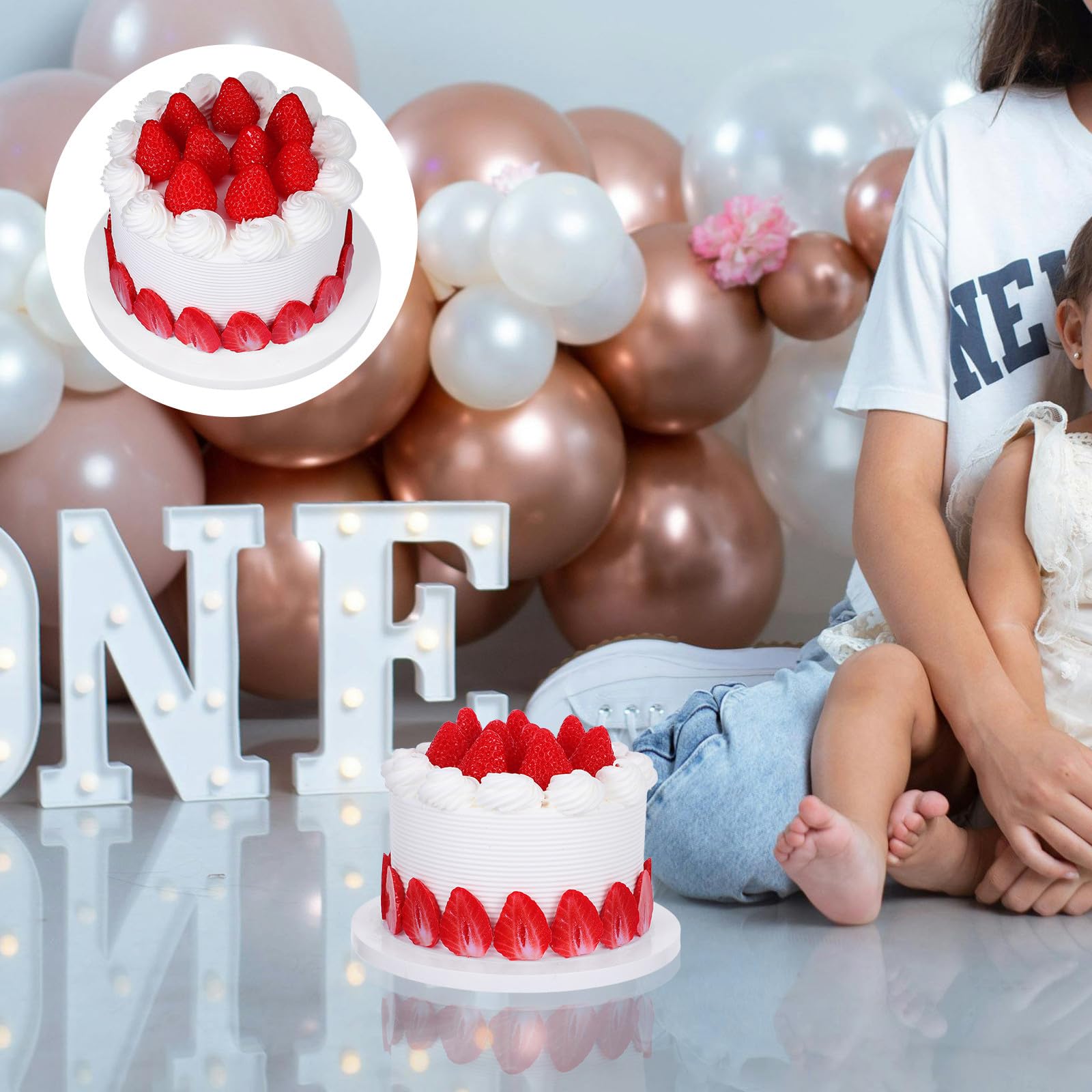Torta Artificiale Realistica da 6 Pollici per Decorazione Vetrine e Set Cinematografici Torta Finta Decorata per Esposizione Eventi e Feste di Compleanno Oggetto di Scena Cibo