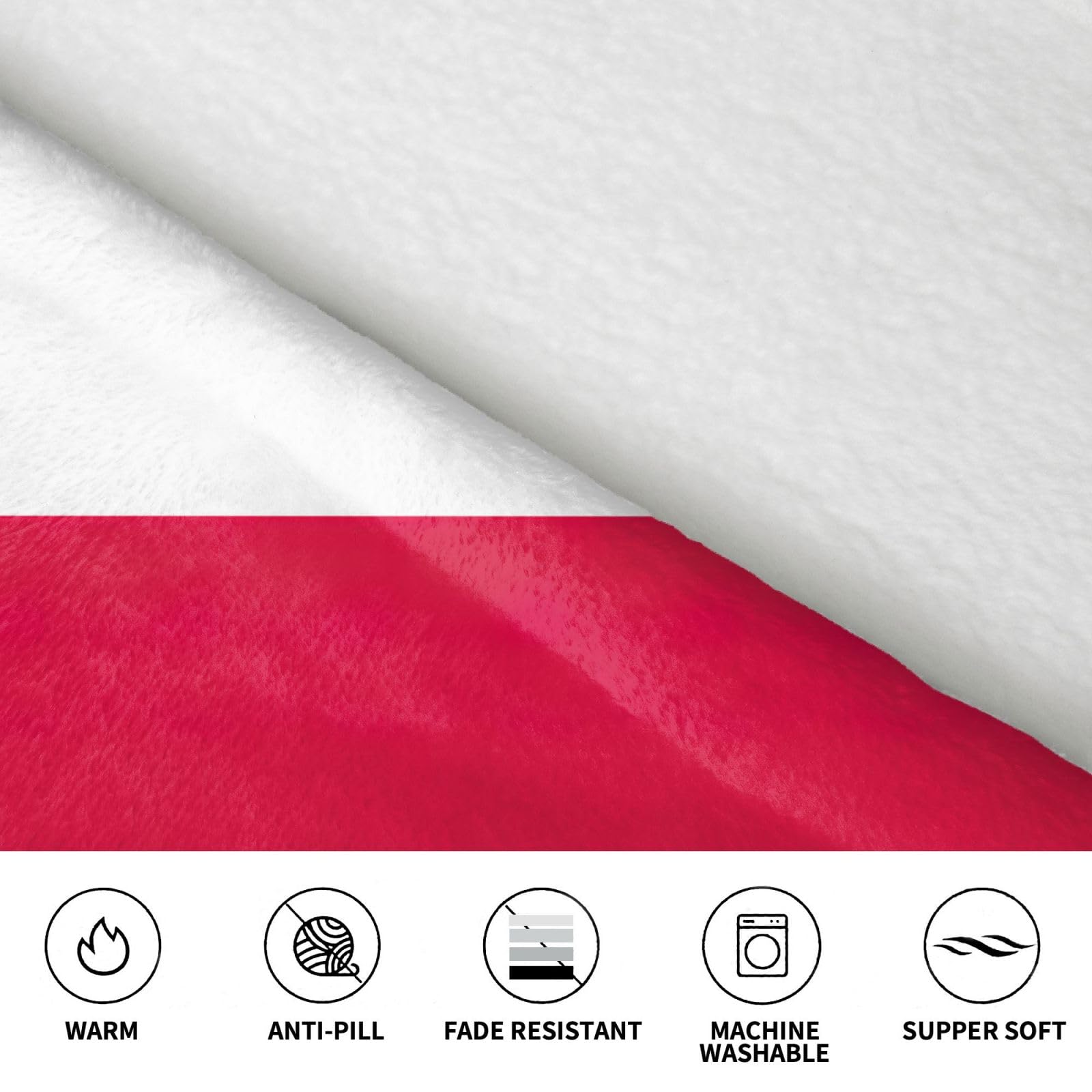 Polska flaga nadruk ciepły i przytulny koc do noszenia, gruby flanelowy koc z kapturem z rękawami i ogromną kieszenią