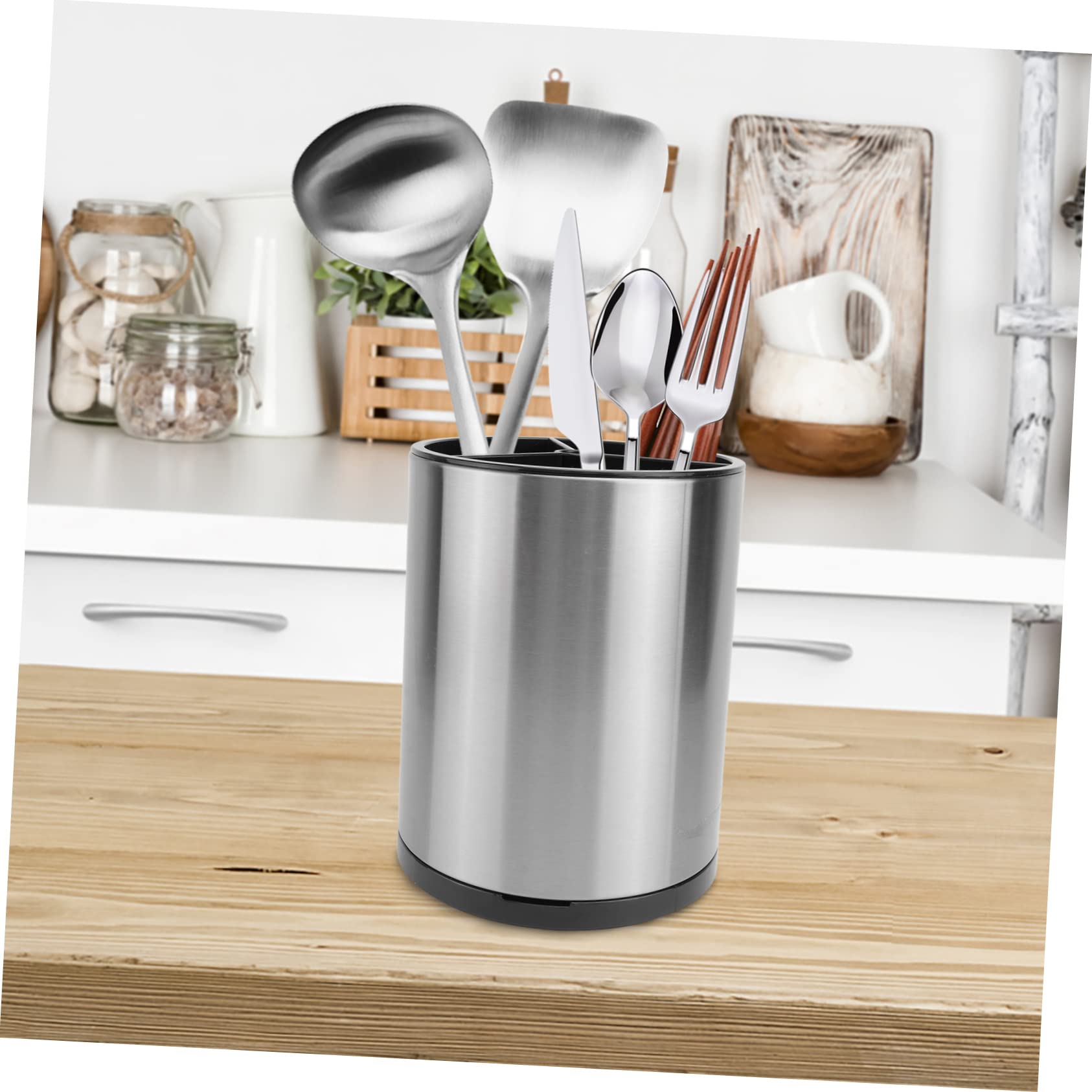 OKUMEYR 1Pc Stainless Steel Cutlery Rack Creative Utensil Holder for Kitchen for Chopsticks Spoons Forks Compact Storage Cage for Home Restaurant Food Store