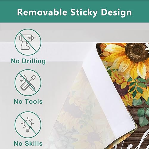 Miniatura 8 de Cortinas de puerta de hojas de eucalipto para ventanas de puerta, cortina de puerta francesa con flores de bienvenida, cortina de privacidad para