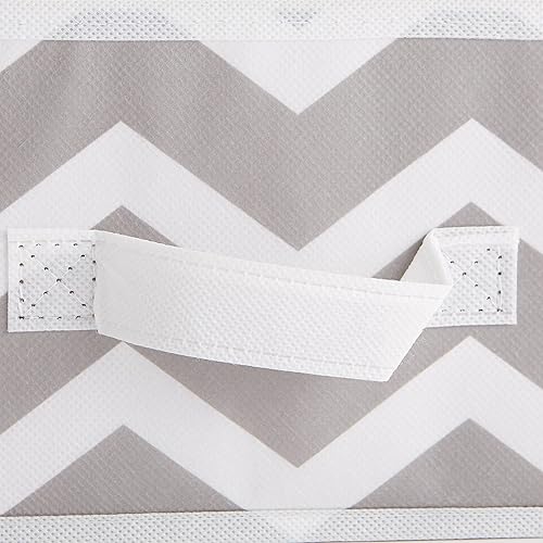 Miniatura 3 de DII Cubo de almacenamiento de poliéster no tejido, 11 x 11 x 5.5 pulgadas, gris cheurón, 2 piezas