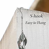 Vista 3 de Cadena de lluvia de 8.5 pies, cadenas de lluvia para canalones, bajantes de cadena de lluvia de metal, círculo con hojas cadenas de canalón