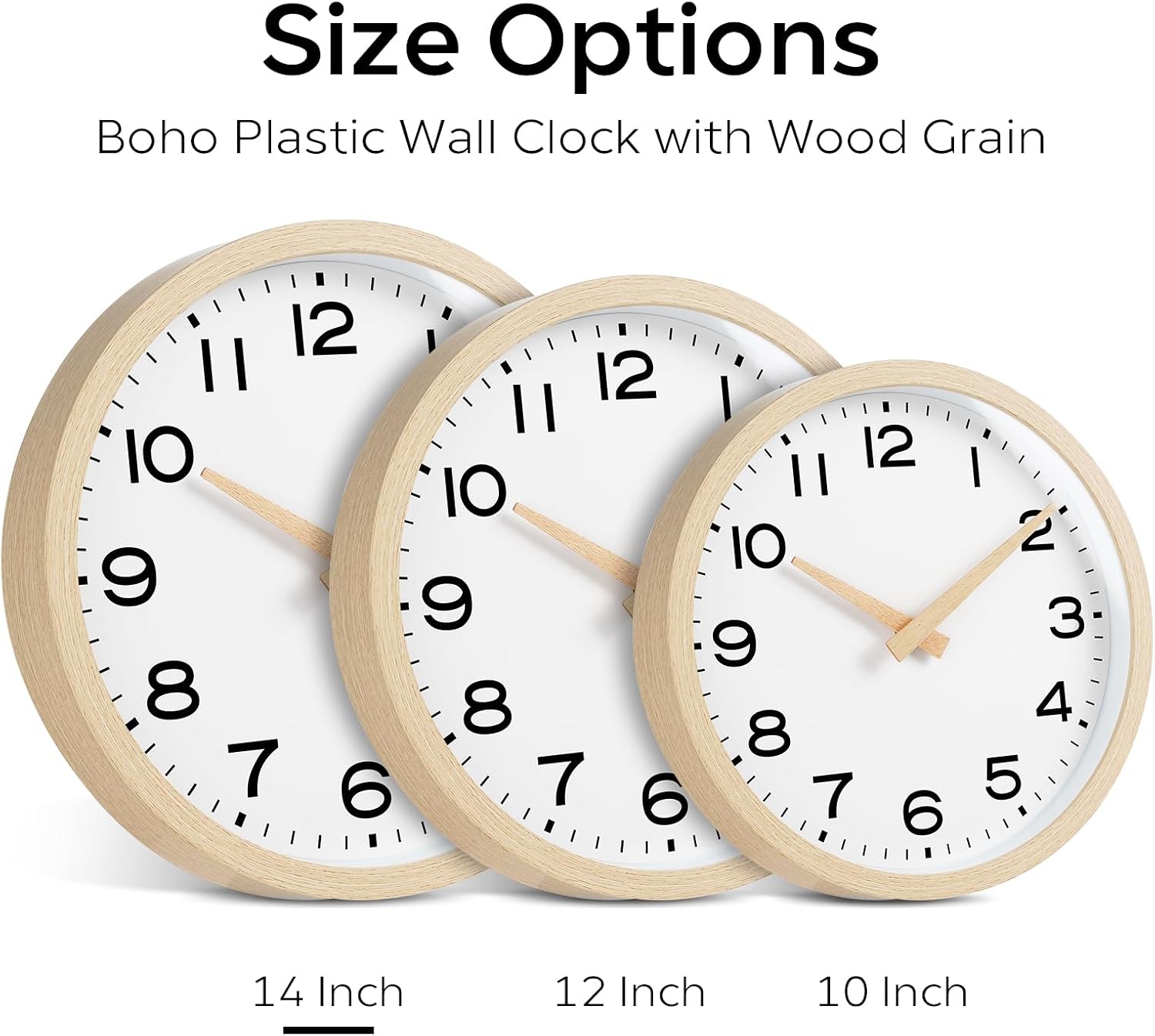Condition photo showing New/Like New for akcisot wall clock 14 inch,boho large wall clocks battery operated non ticking,big silent modern clock decorative for living room,bedroom,office,home(wood grain) d_wood grain 14 inch