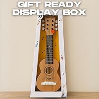 Vista 7 de Guitarra acústica de 23 pulgadas, guitarra de juguete de 6 cuerdas para niños, cuerdas de acero realistas, primer instrumento musical para Natural