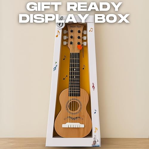 Miniatura 7 de Guitarra acústica de 23 pulgadas, guitarra de juguete de 6 cuerdas para niños, cuerdas de acero realistas, primer instrumento musical para