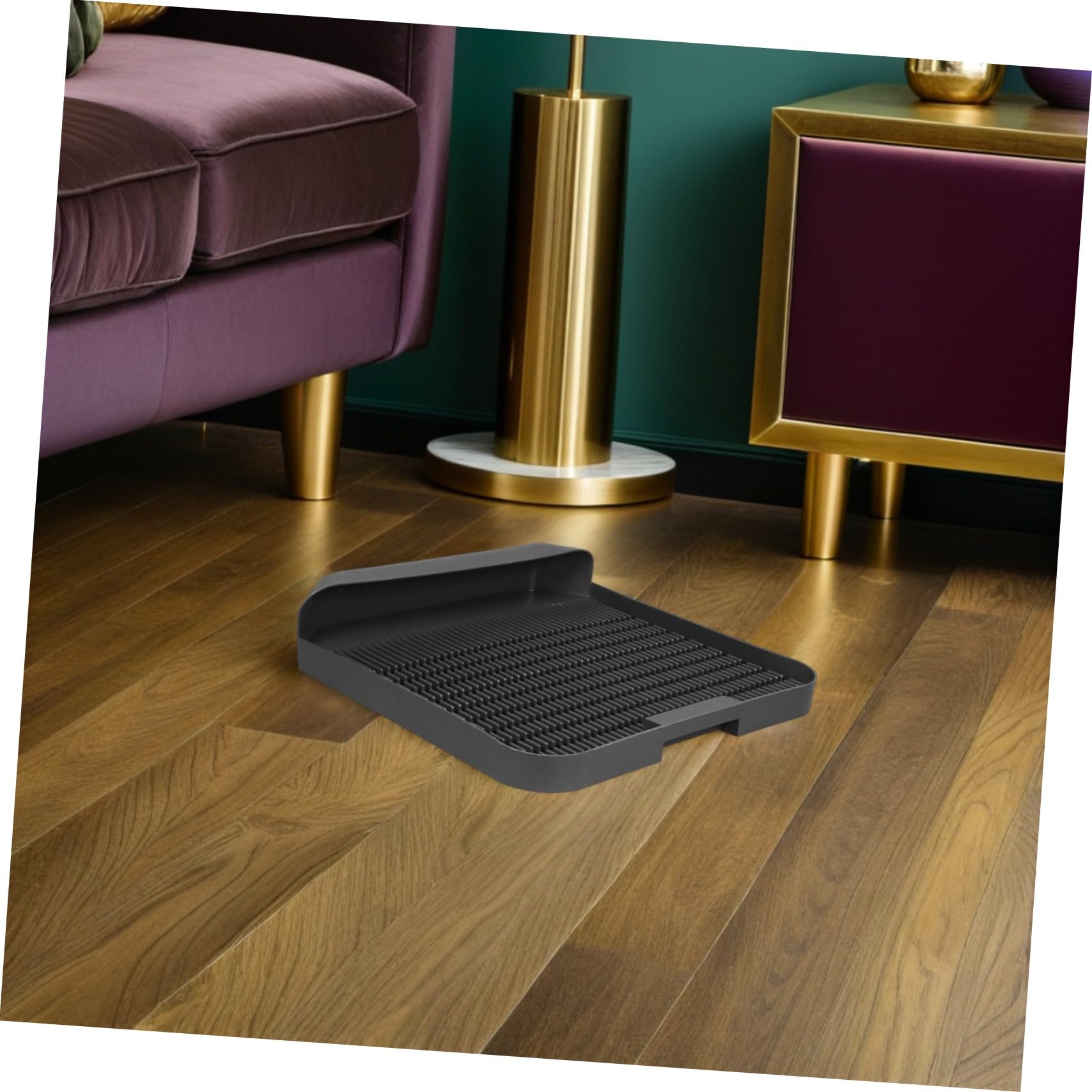 SHINEOFI Alfombrilla Antideslizante para Caja para Gatos Negra De Fácil De Limpiar para Uso Interiores Prueba De Orina