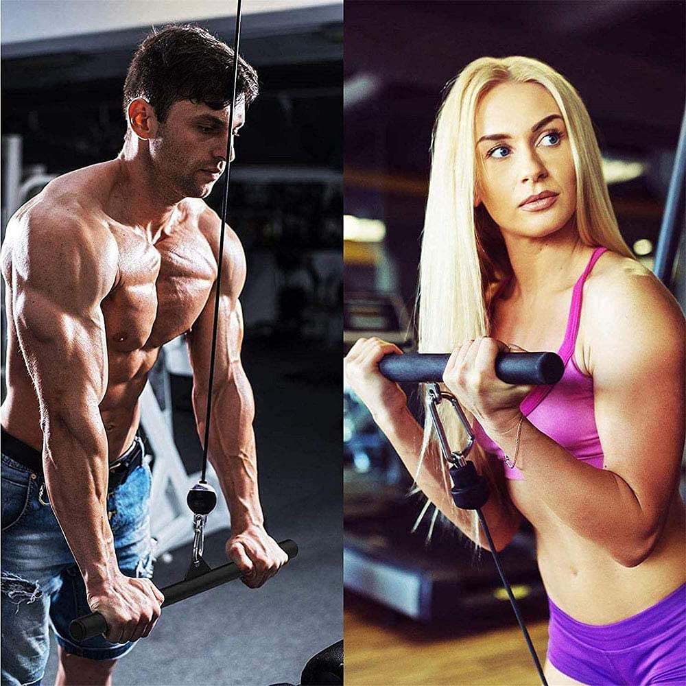 Pulldown-Griff Gewicht Maschinenzubehör Bizeps Zugstange Gerade Stange Schwarz Kabelzüge Latzugstange Mit Rutschfesten Griffen Für Fitnessgeräte Kraftgeräte 52/100cm