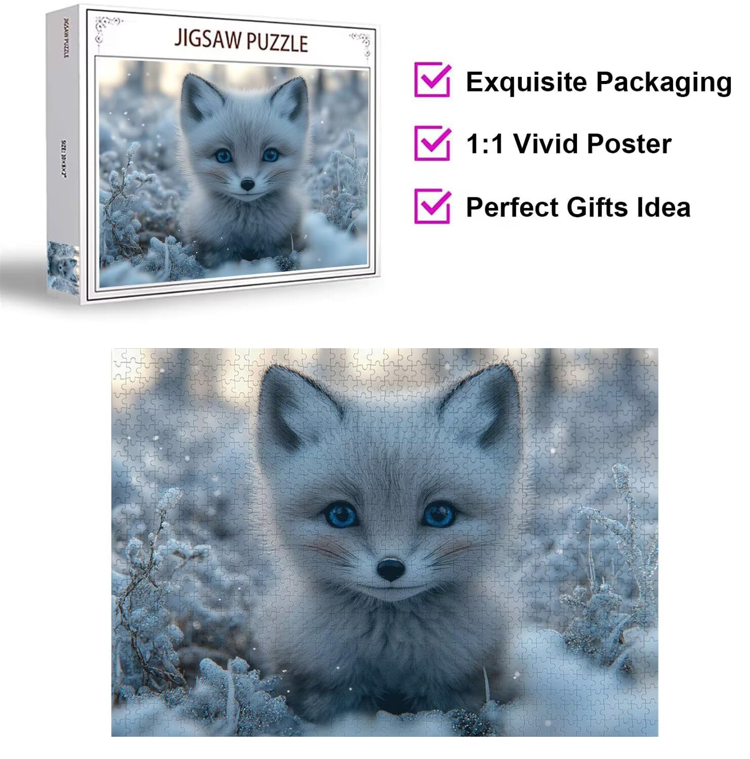 Puzzle 6000 Pezzi inverno Puzzle Classici per Gioco Familiare, n-103 | Impossibile Puzzles, Intrattenimento Creativo, Rilassamento e Intelligence, Regalo per Amore e Amico, Decorazioni Casa, volpe