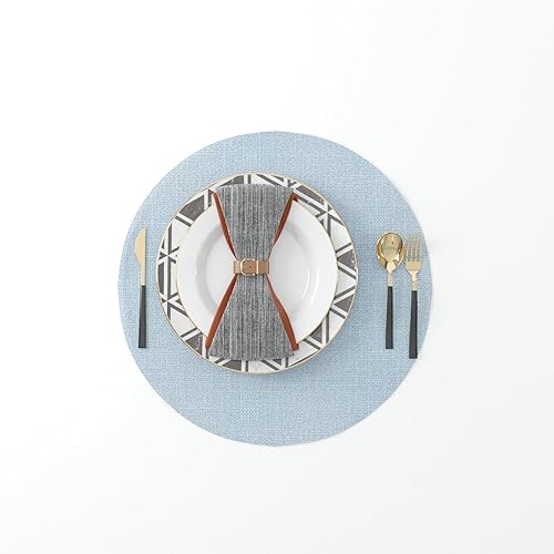 Miniatura 43 de Juego de 4 manteles individuales de lino suave hechos a mano resistentes al calor, manteles individuales para mesa de comedor, manteles individuales