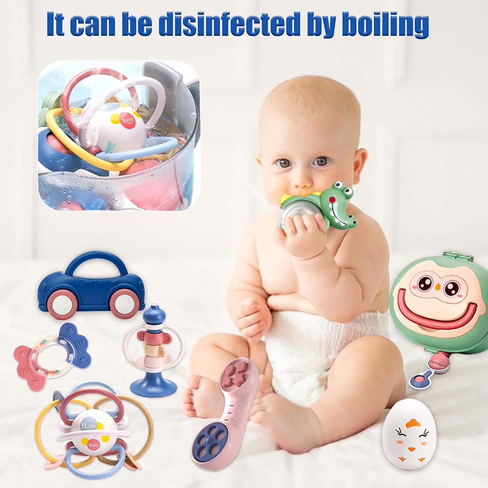 Gdbykds 14pcs Baby Rattles, Baby Rattle Toy Set for 0-12 Months, Newborn Shower Gift Boys & Girls - Image 3