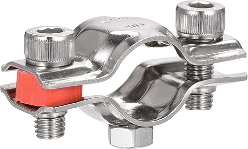 Miniatura 5 de uxcell Soportes de tubería de montaje en techo de pared, abrazadera de soporte de tubo ajustable de acero inoxidable 304 para tubo de 0.748-0.866
