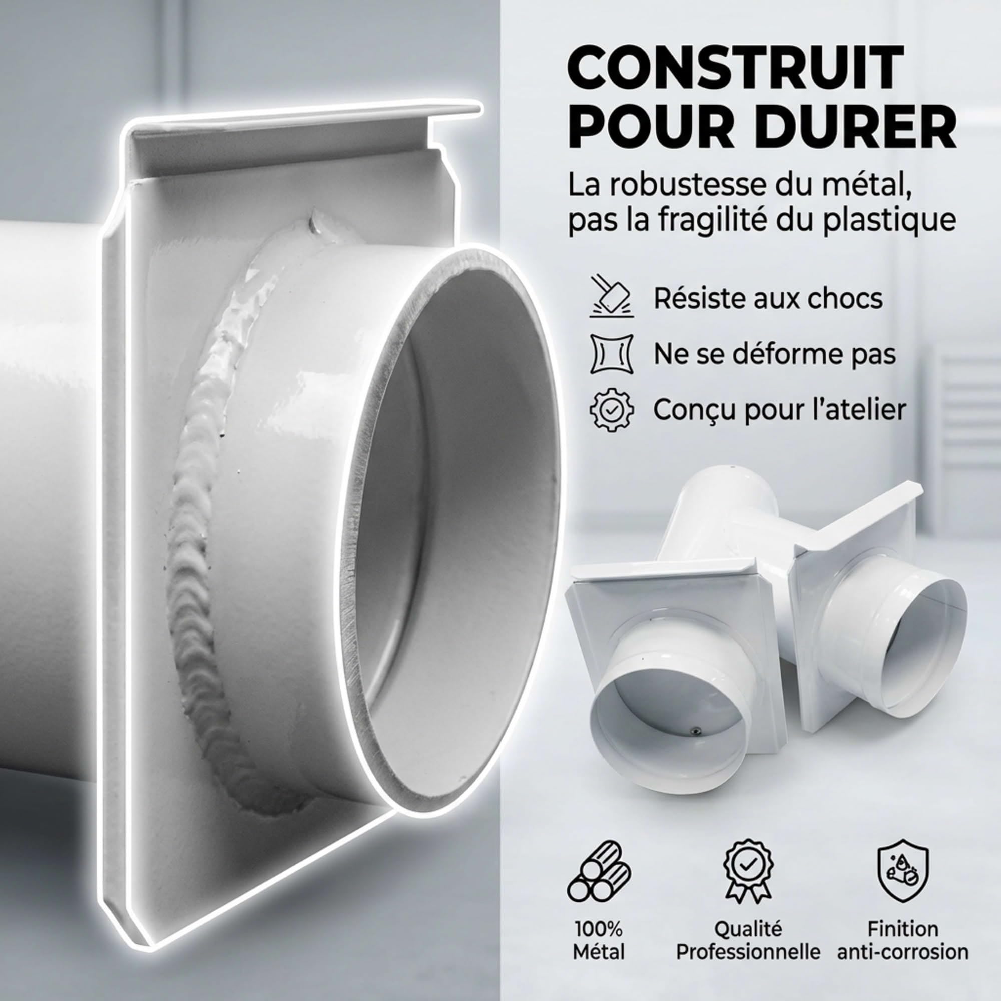 Holzprofi - Tuyau de bifurcation avec obturation entrée 100 sortie 100/100 mm - AB-AM100 100/100 - Holzprofi