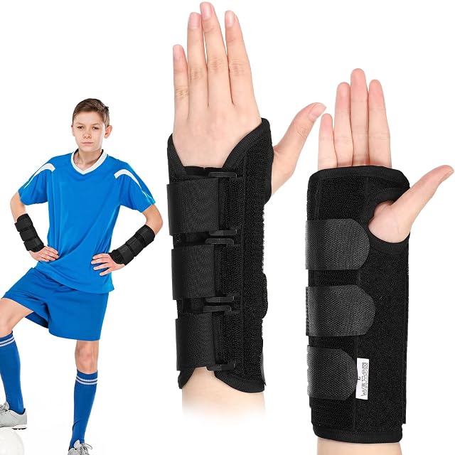 Konohan 2 Pcs Wrist Brace for Kids Youth Carpal Splints Wrist Brace Sports Night Support with Adjustable Compression