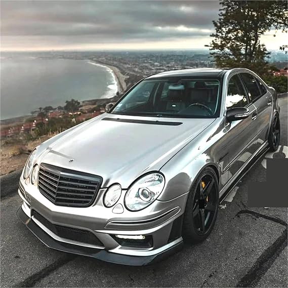 メルセデスベンツ E クラス W211 E280 E320 E350 E400 E500 2002-2009 Abs車フロントバンパーレーシンググリル用 光沢ブラック2002-2006