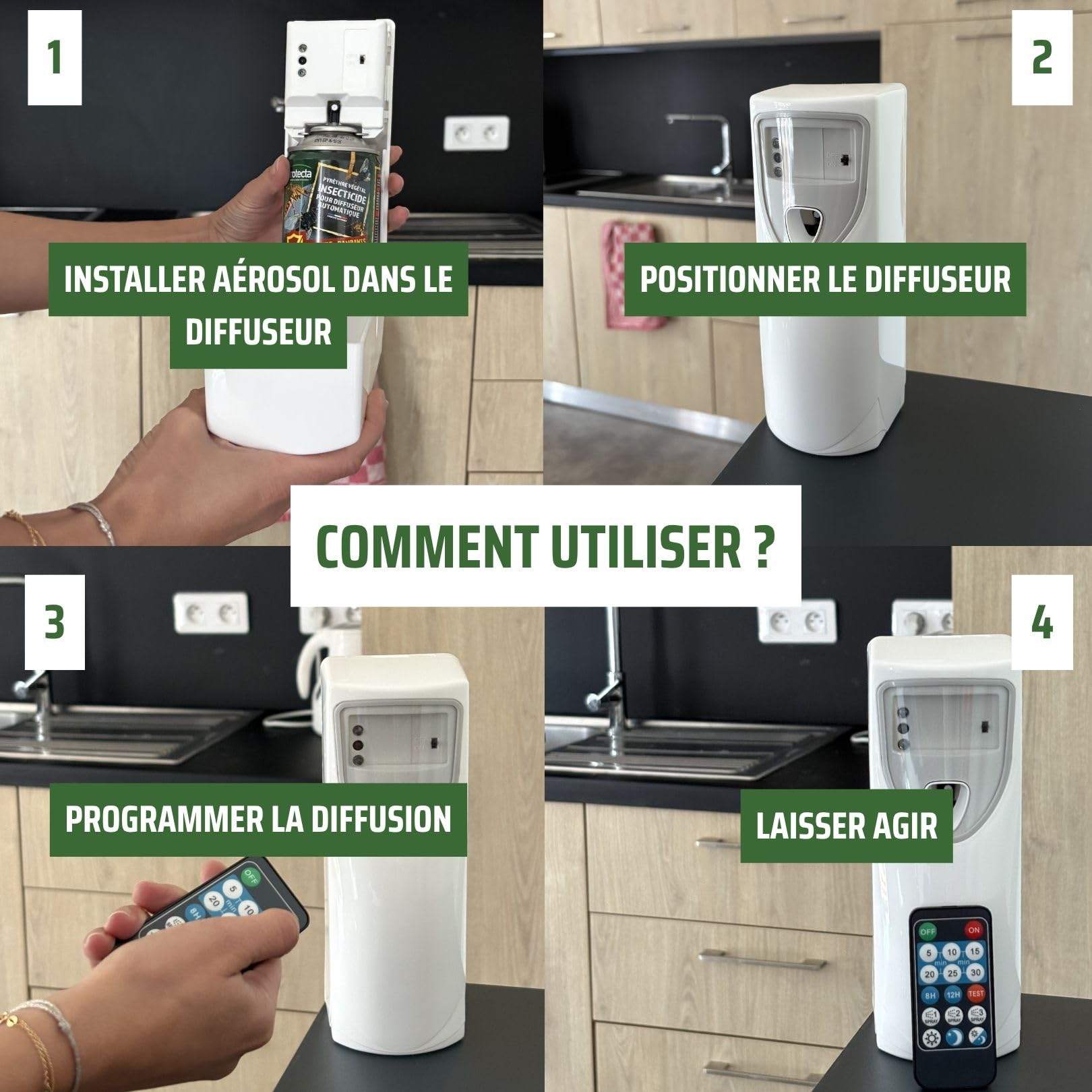 Protecta - Protecta® - Aerozol środek owadobójczy 250ml - Przeciw komarom, muchom i owadom pełzającym i latającym - Złocień roślinny - Efekt wstrząsu i przeciw reinfestacji - Wyprodukowano we Francji