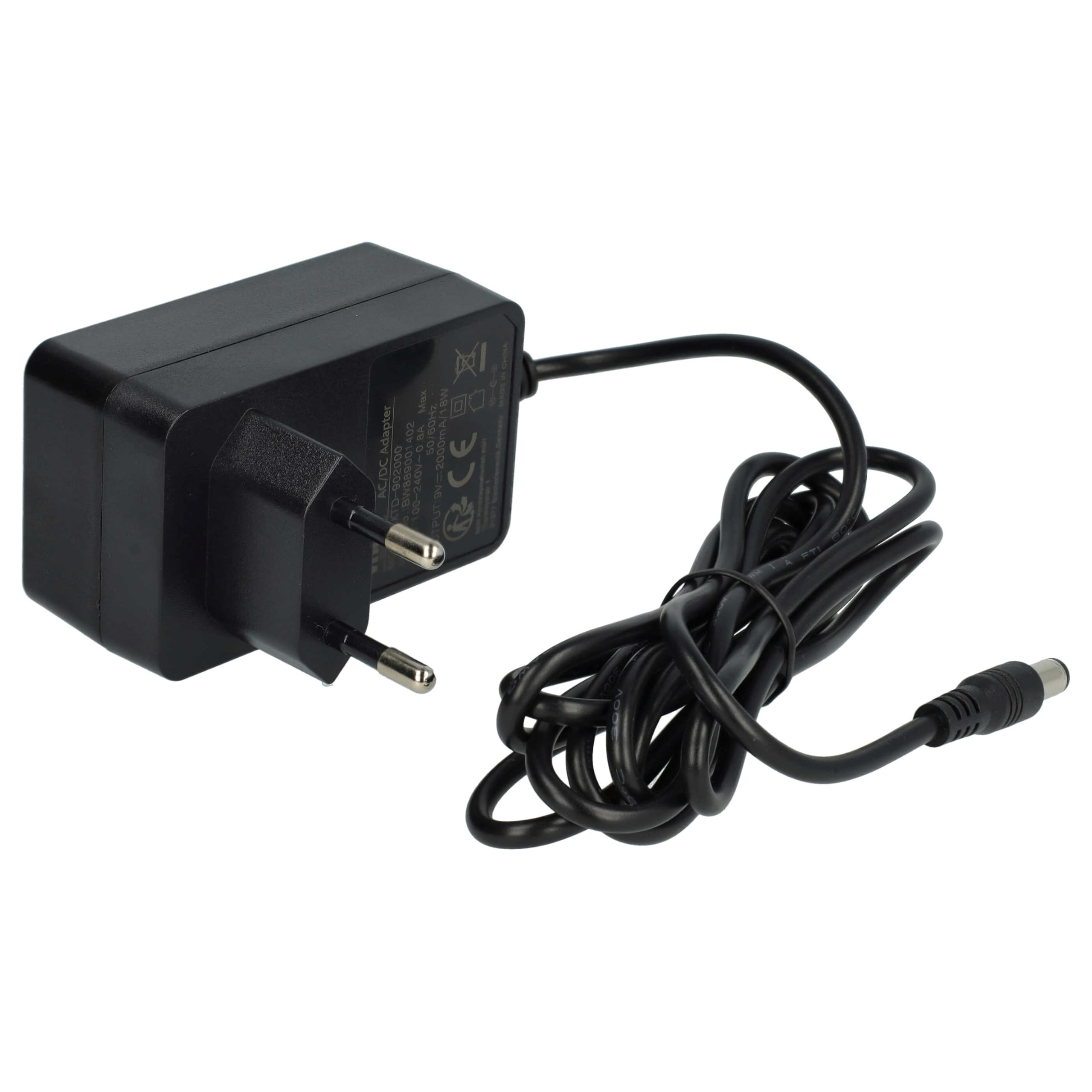 Adaptateur Secteur 18W Pour Clavier électrique Thomann NT092A - Câble 160cm, Prise Euro Coudée 90°