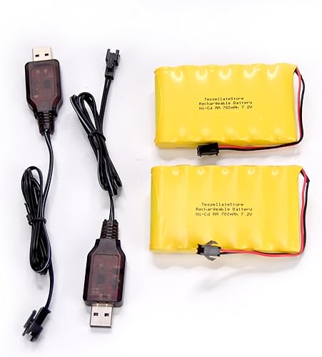 7.2V - Alta eficiencia - Ni-CD - 700mAh - SM-2P - Cargador de batería AA recargable (2 baterías + 2 cargadores)