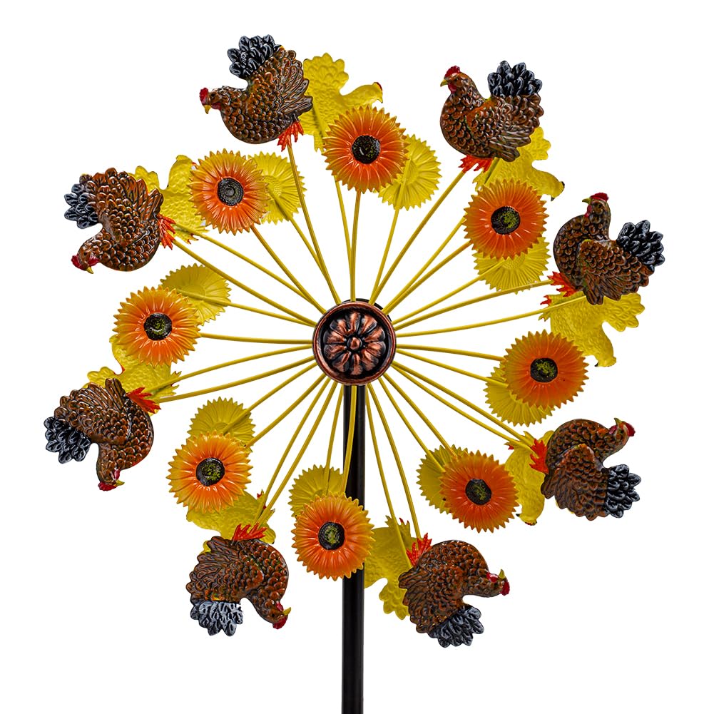 Snapklik.com : DREAMYSOUL Sunflower And Rooster Fall Wind Spinners ...