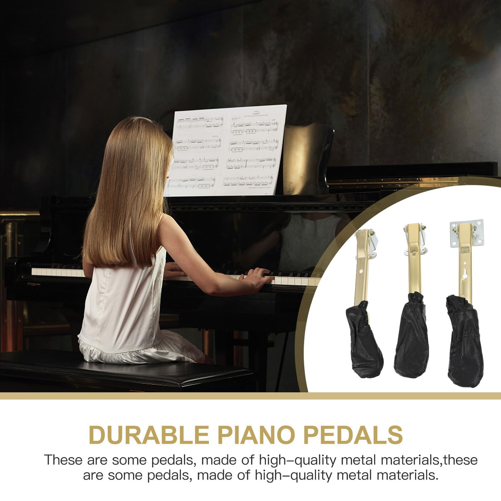 Beaupretty Pedali Pezzi Pianoforte e Verticale 3 Dorato in Metallo per Ruggine Resistenti alla Accessori Professionali Pratici per Strumenti Musicali