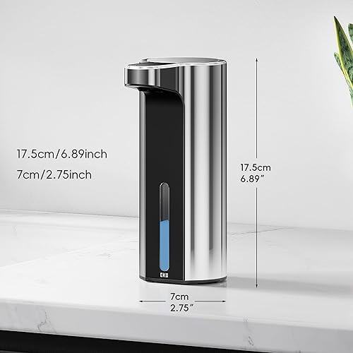 Miniatura 9 de EKO Aroma - Dispensador automático de jabón líquido de 9 onzas líquidas, recargable y resistente al agua para cocina y baño, con control de volumen