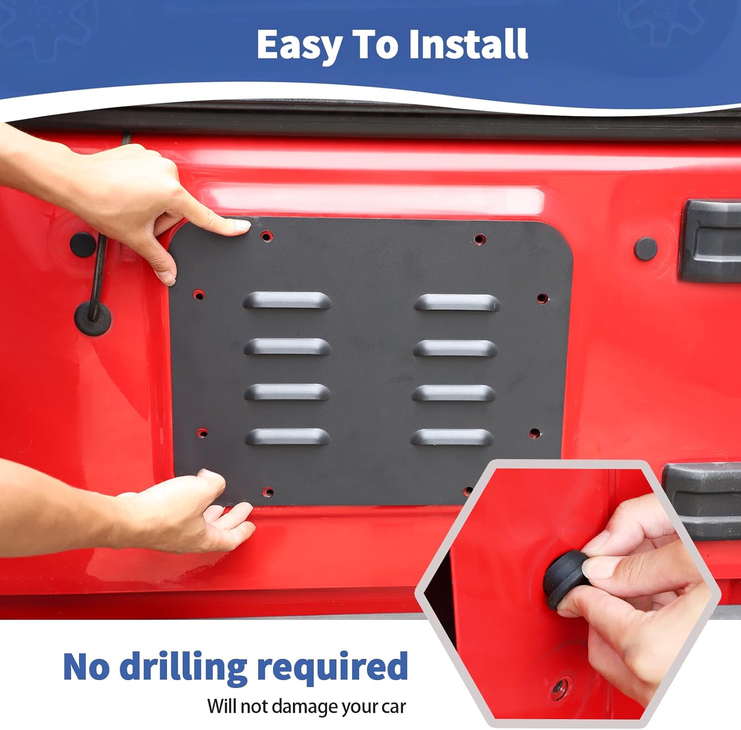 for Jeep JK Tailgate Vent Plate Cover Fit for Jeep Wrangler JK JKU 2007-2017 Black Spare Tire Delete Accessories