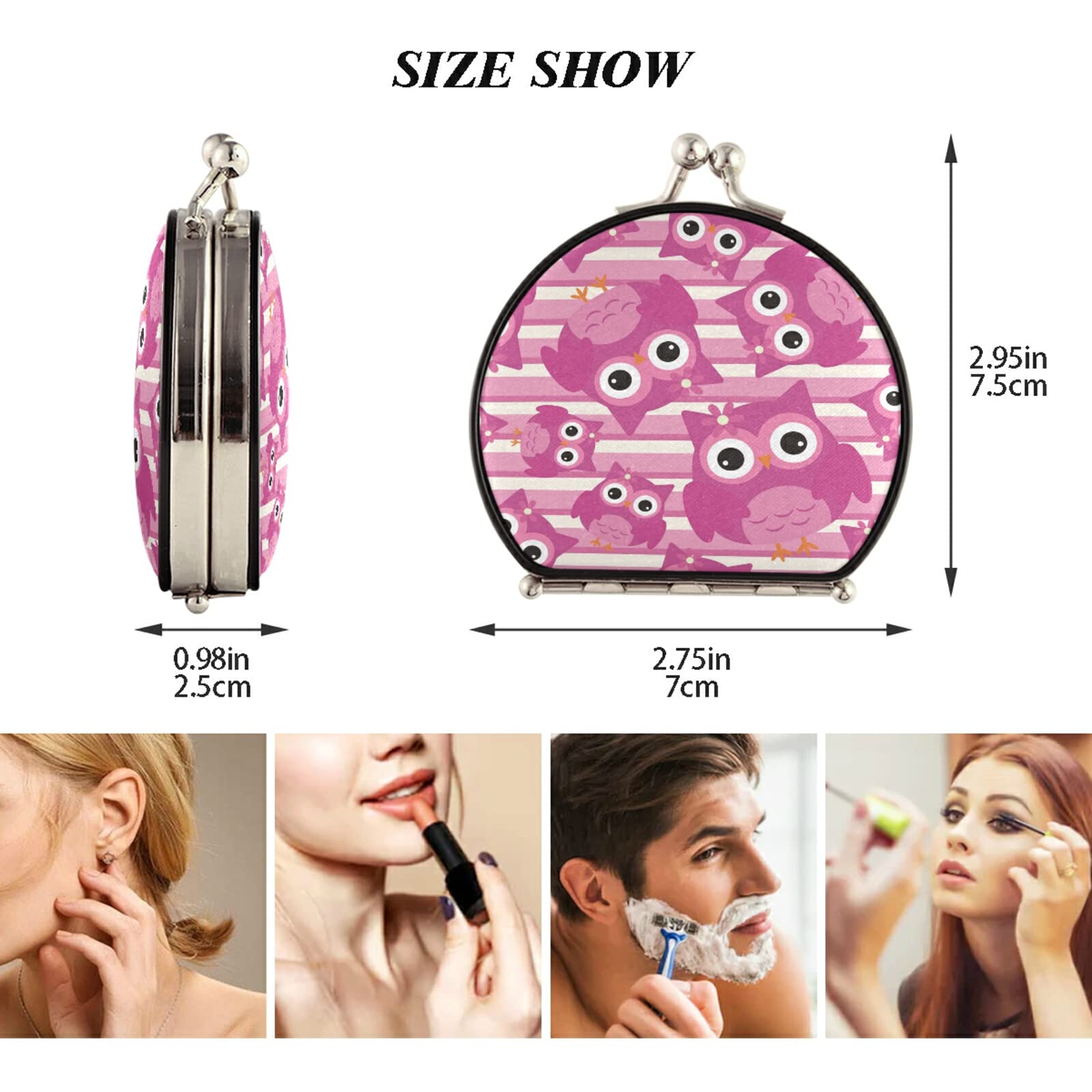 Specchietto Trucco Da Scrivania Rosa A Forma Di Cartone Animato - Con Base Organizer E Rotazione 180°, Regalo Per Ragazze