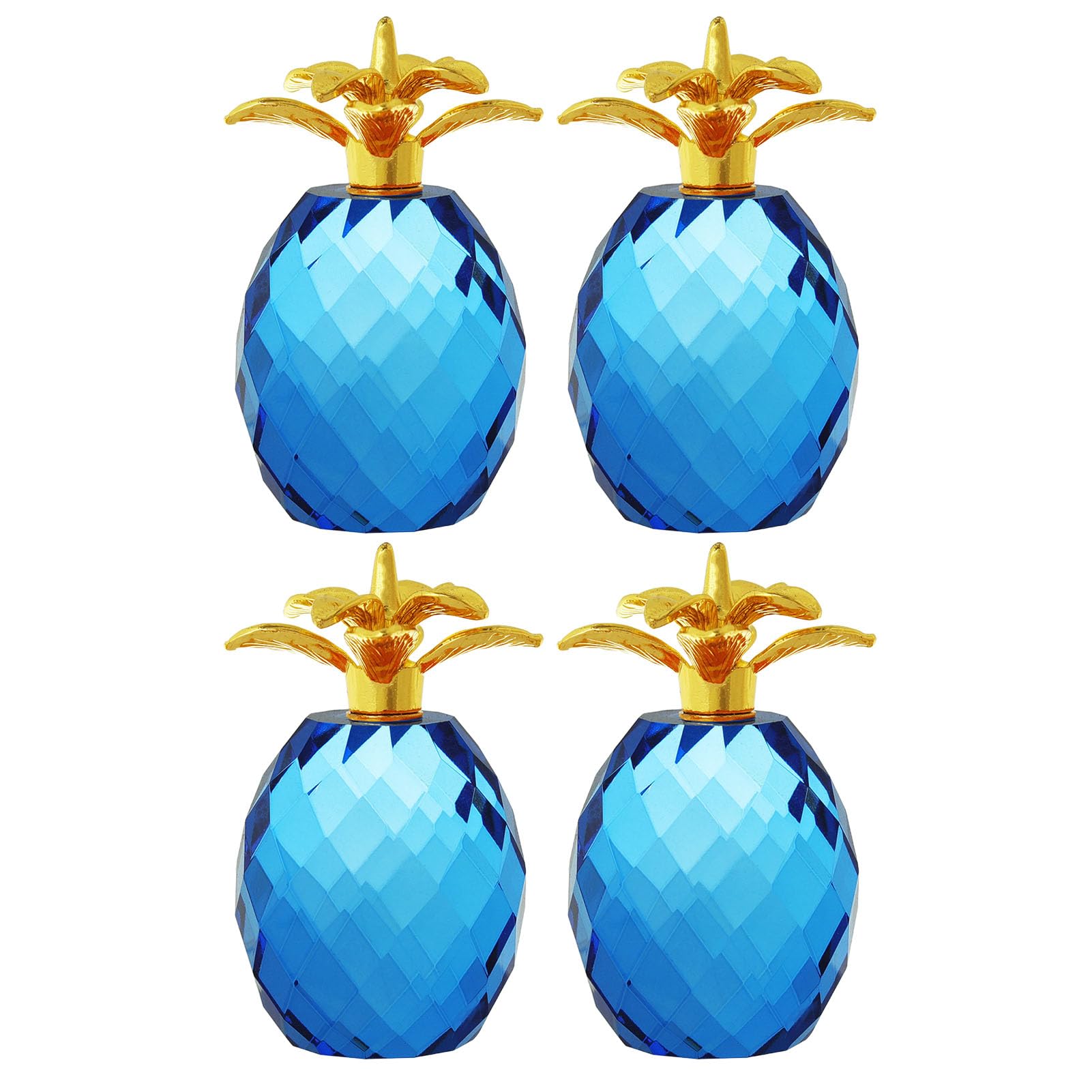 Ananas en cristal : coffret cadeau de 4 presse-papiers brillants pour anniversaire et fêtes