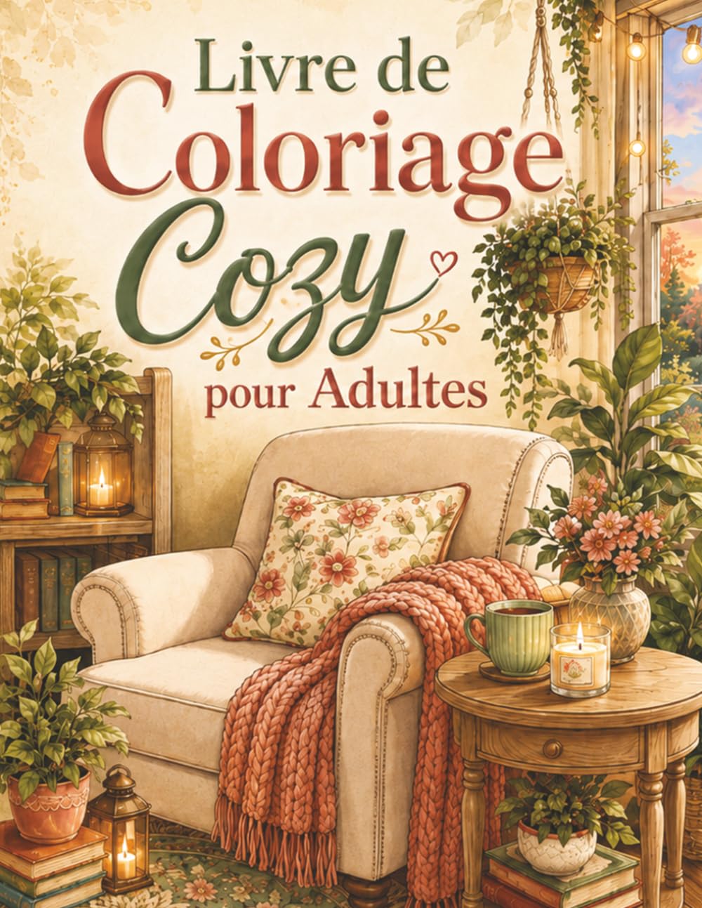Livre de Coloriage Cozy pour Adultes: 50 scènes d’intérieurs chaleureux et cocooning à colorier pour détente, relaxation, créativité et moments calmes