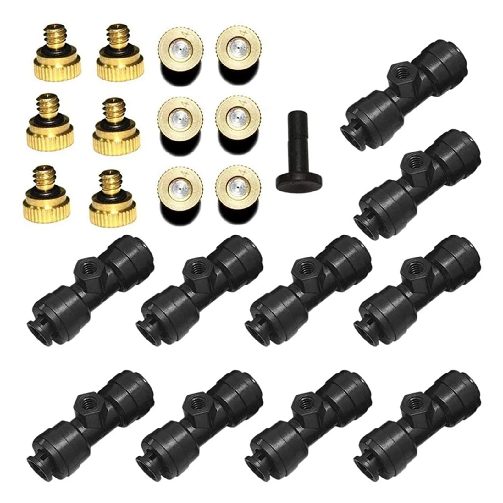 Lxlaeoang Black Brass Mister Nozzles 12Pcs Brass Misting Nozzles Kit 0.4Mm Thread Mister Sprayer