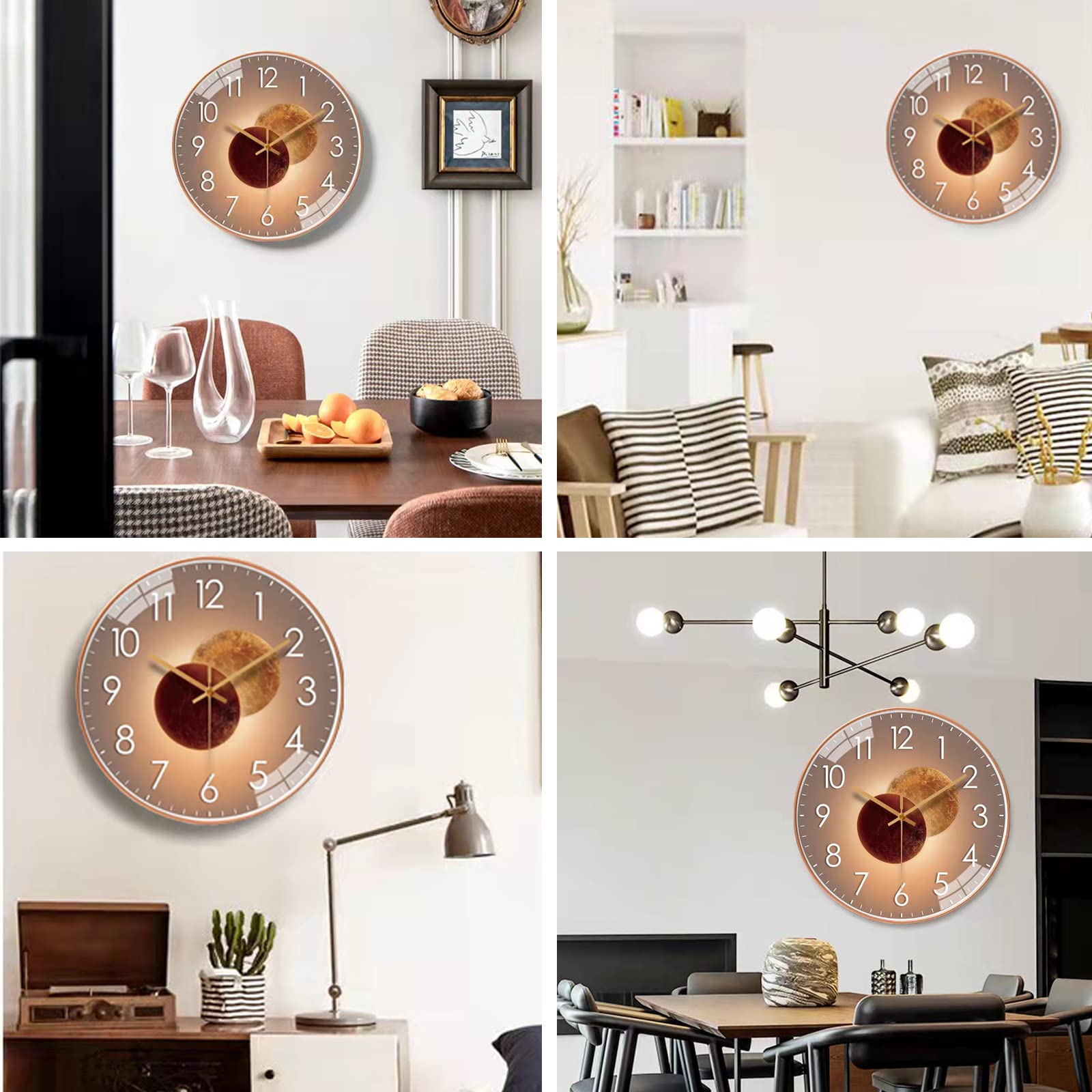 CandyAlley Horloge Murale 30cm Design Moderne Silencieuse Or Rose - Pendule Murale Élégante Pour Chambre, Cuisine, Salon Et Bureau