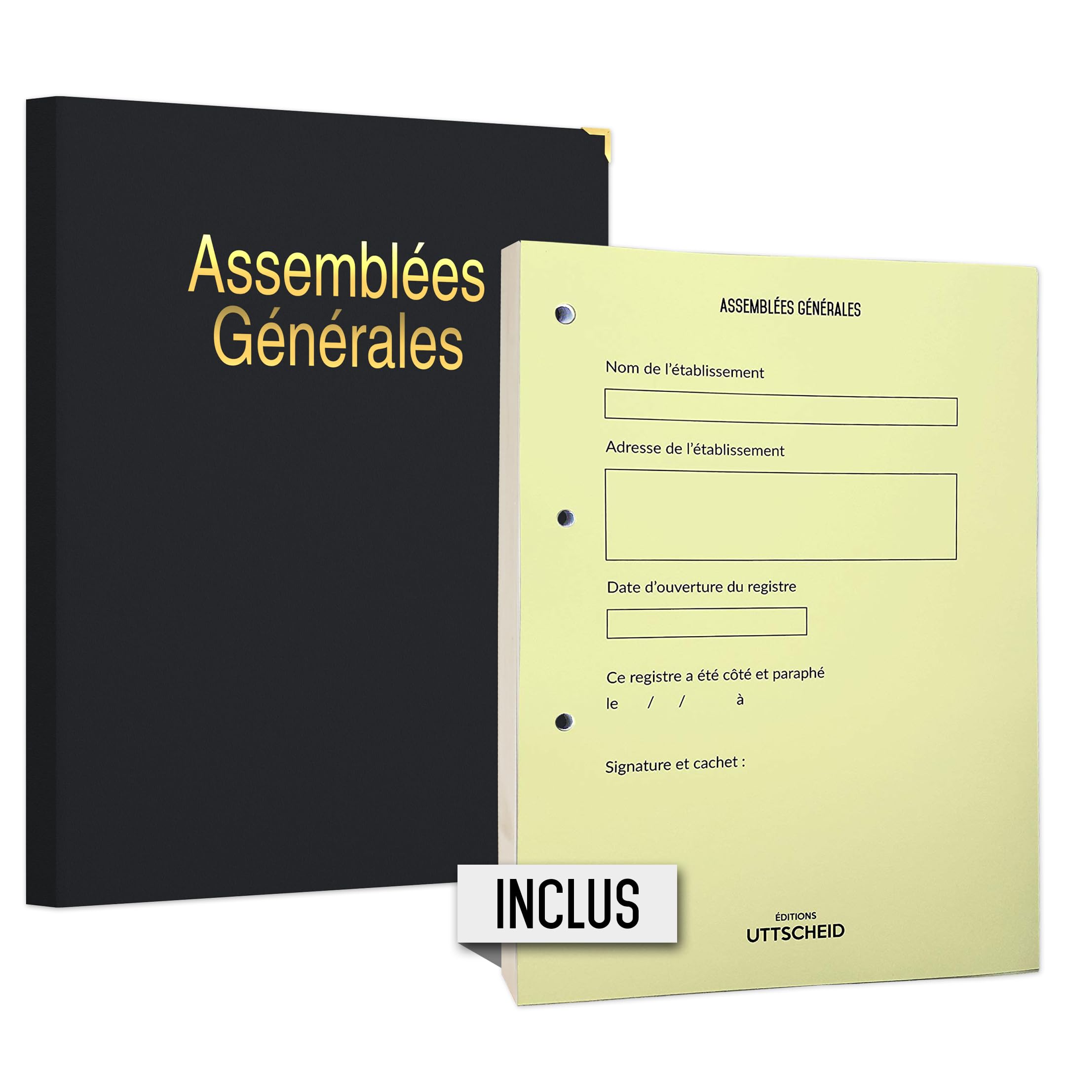 Classeur Registre Assemblées Générales avec Recharge 100 feuillets foliotés - 10