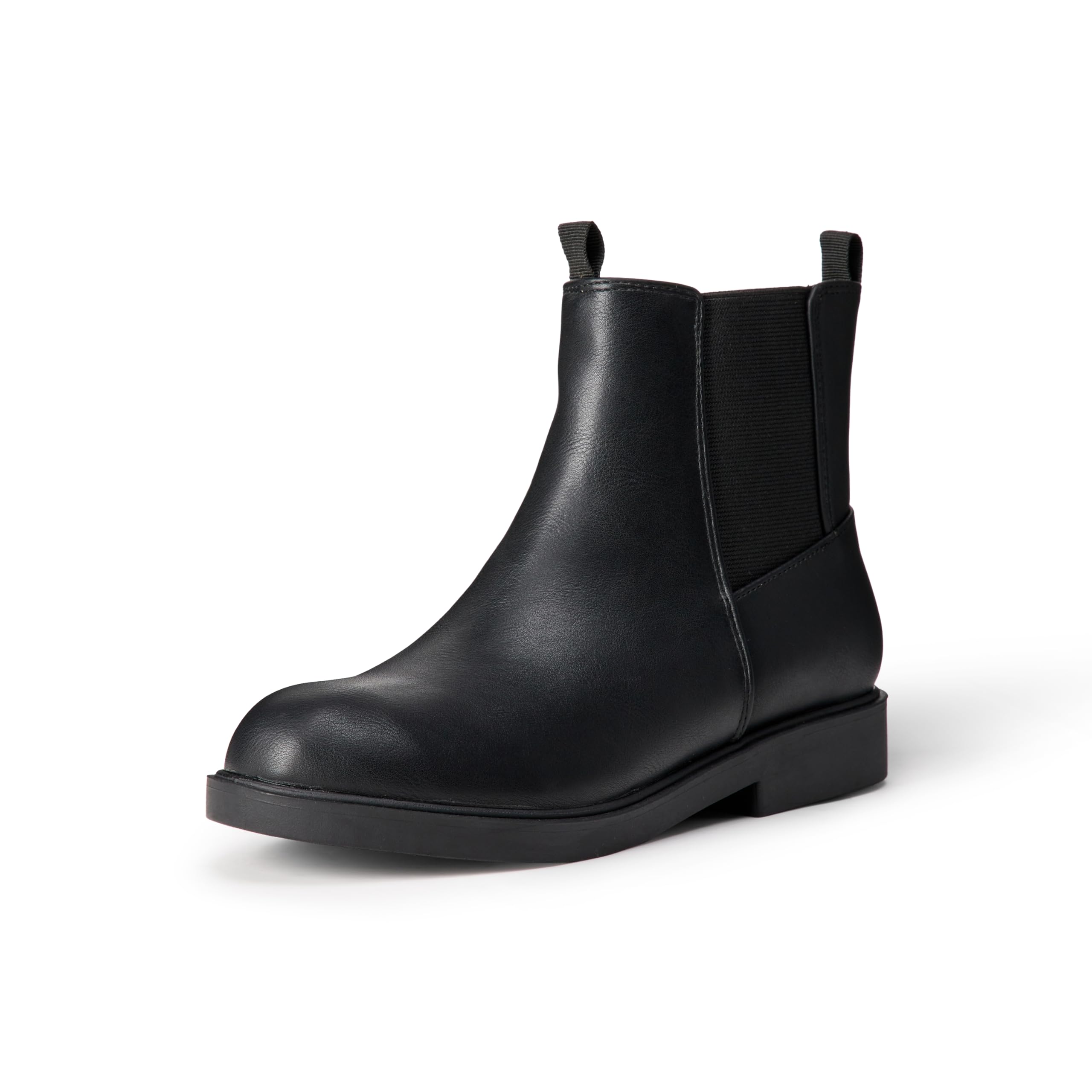 Amazon Essentials Girl's Chelsea Ankle Boots, Black Faux Leather, 11.5 UK Child