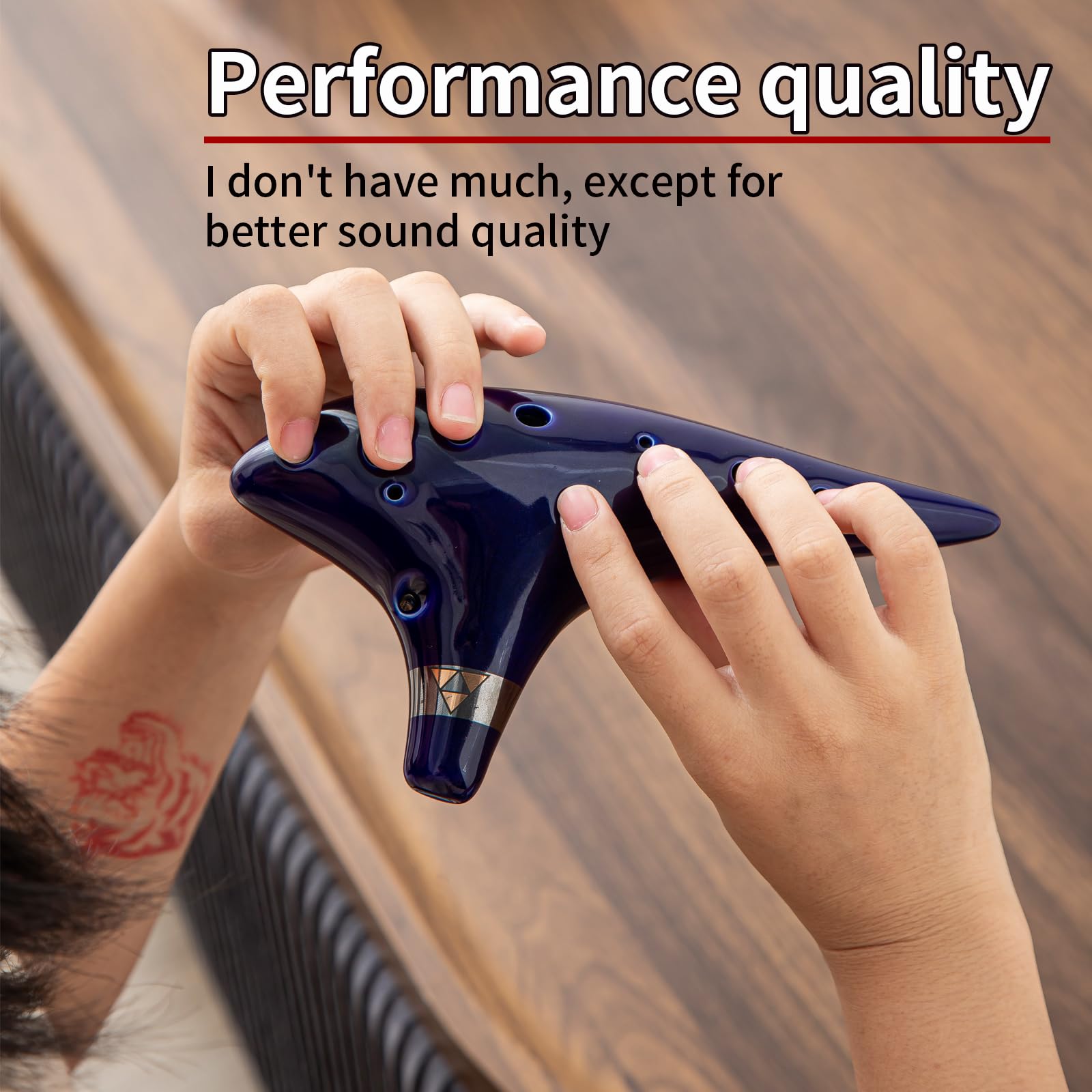 Ocean Notes" 12 Hole Sweet Potato Ocarina Graceful Shape Pottery Ocarina In Alto C Smoked Coffee