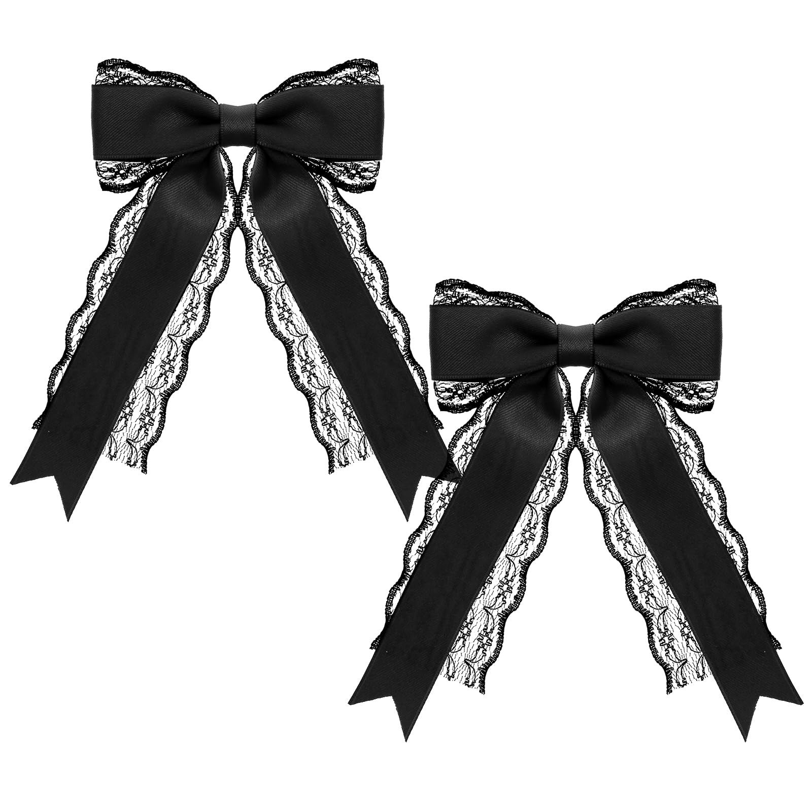 Amazon.com : Giantree 2 Pcs Black Lace Hair Bow Clips for Women