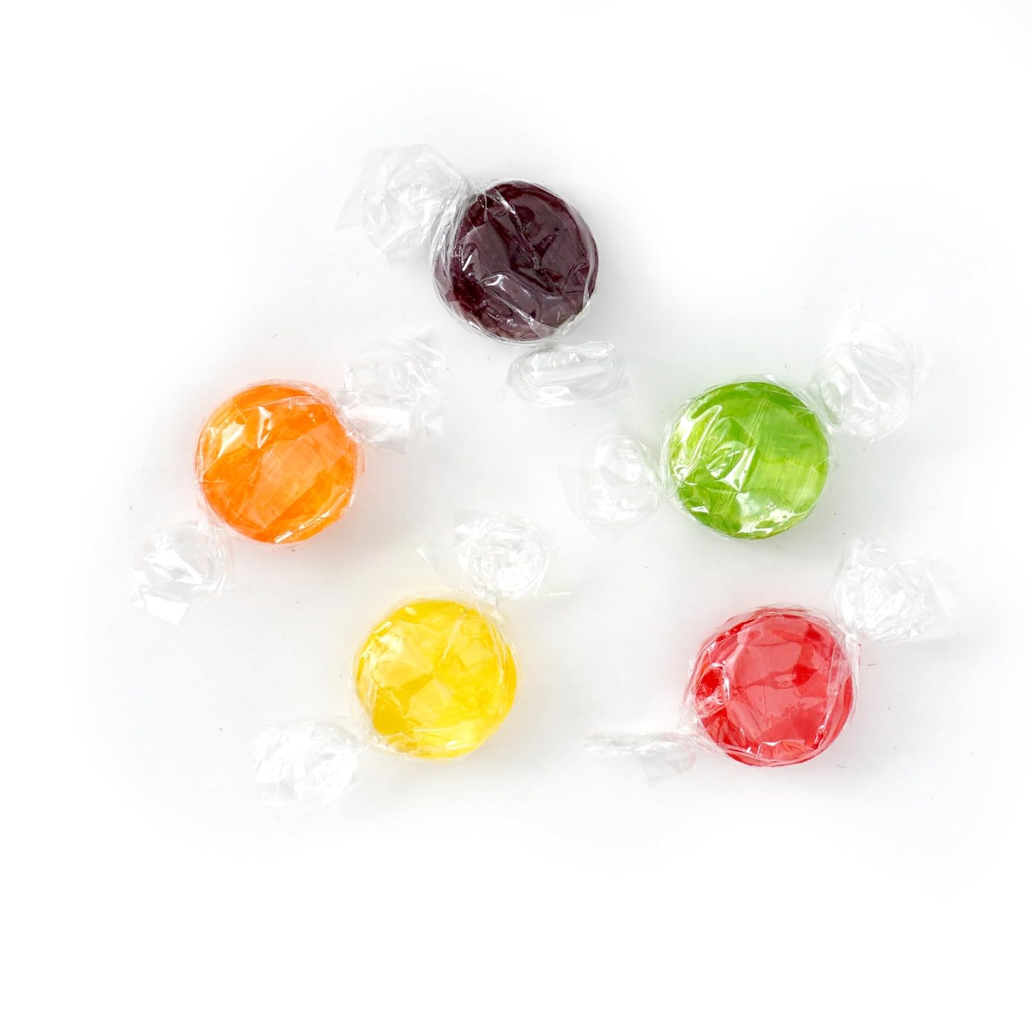 Assorted Fruit Hard Candy, 5 Pound Bulk Candy (Approx. 375 pcs.), Individually Wrapped Hard Candy, Fruit Discs Candy, The Hampton Popcorn & Candy Company