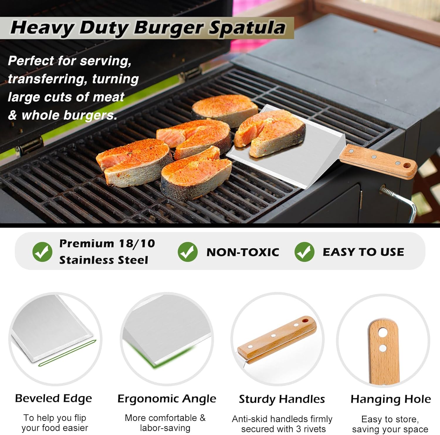 Joyfair Griddle Accessories Kit with Basting Cover Smash Burger Press, Rectangular Stainless Steel Cheese Melting Dome for BBQ Flattop Grill, Hamburger Spatula Turner & Squeeze Bottles