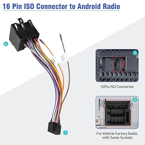 Miniatura 4 de Jayubien Adaptador de arnés de cableado estéreo de radio compatible con Hyundai Elantra Genesis Santa Azera Kia Forte Optima Rio 36Pin conector de