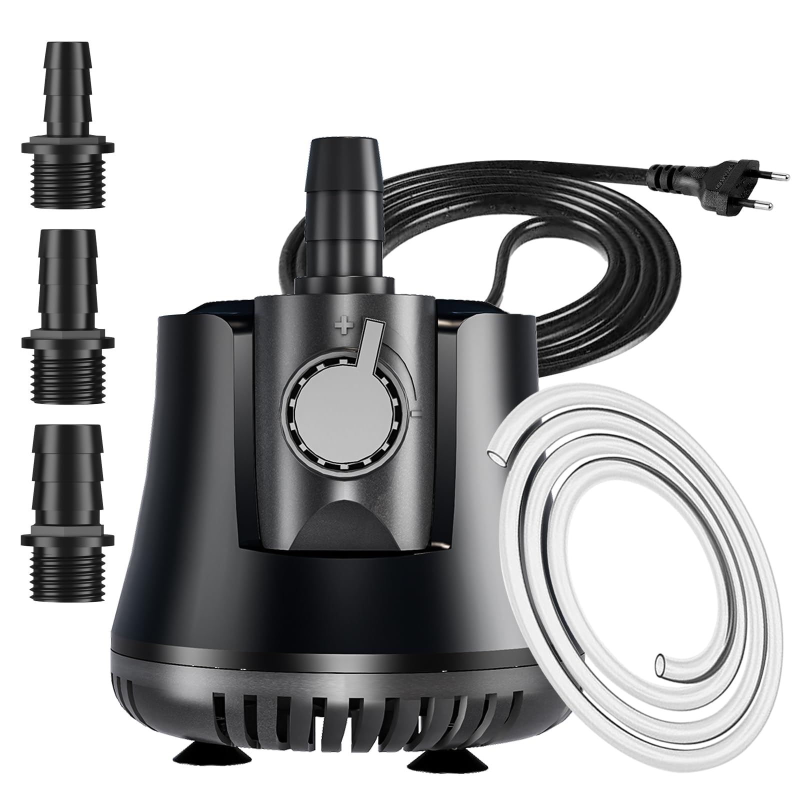 Knifel Pompe à Eau Submersible 60W 3500L/H Ultra Silencieuse | Absorption d'Eau à 360°, Avec Interrupteur Réglable, Câble de 1.5m, pour Étang, Aquarium, Hydroponie et Fontaine