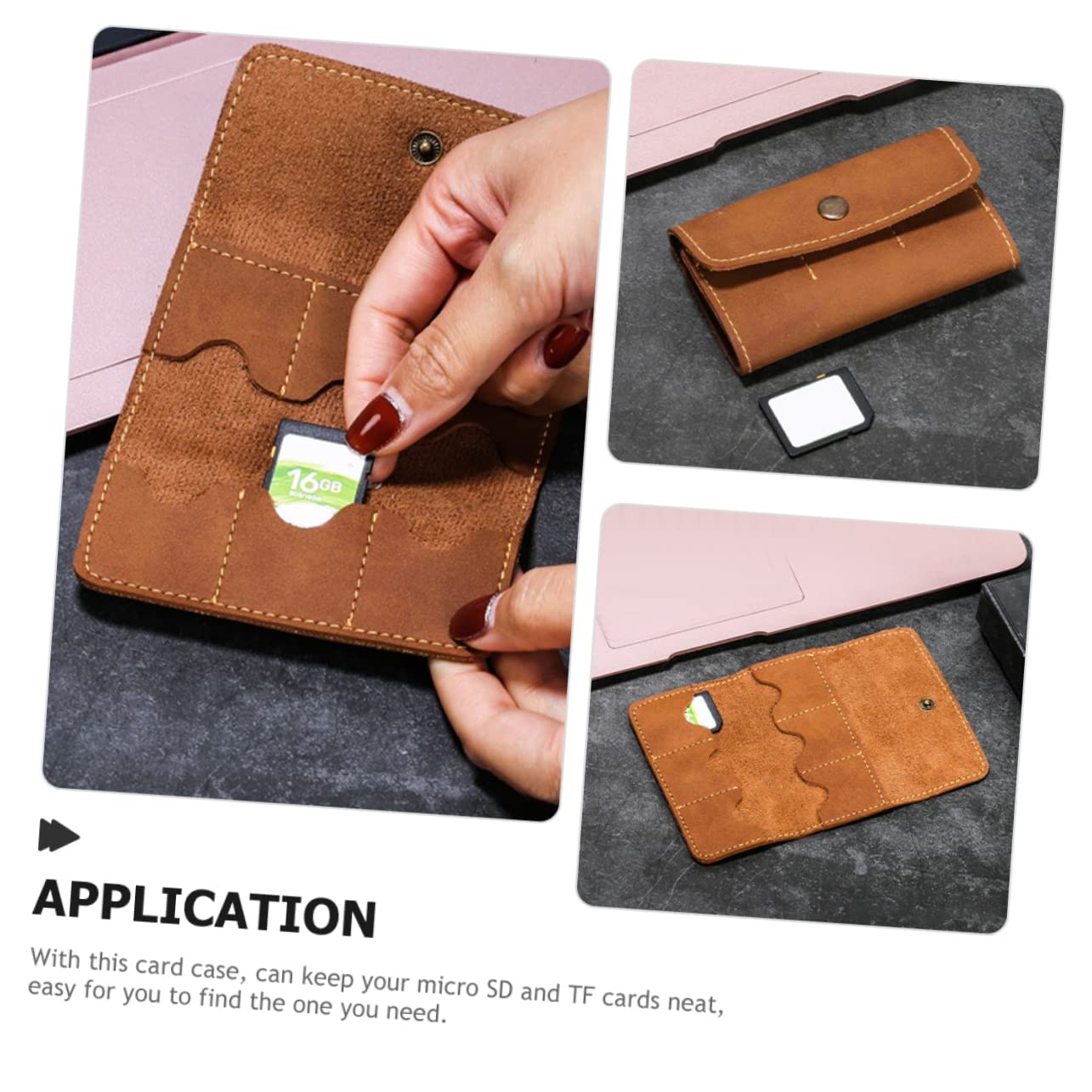 Happyyami 2pcs Memory Card Case Retro Style Card Holder with Slots for Computer Accessories Durable for Organizing