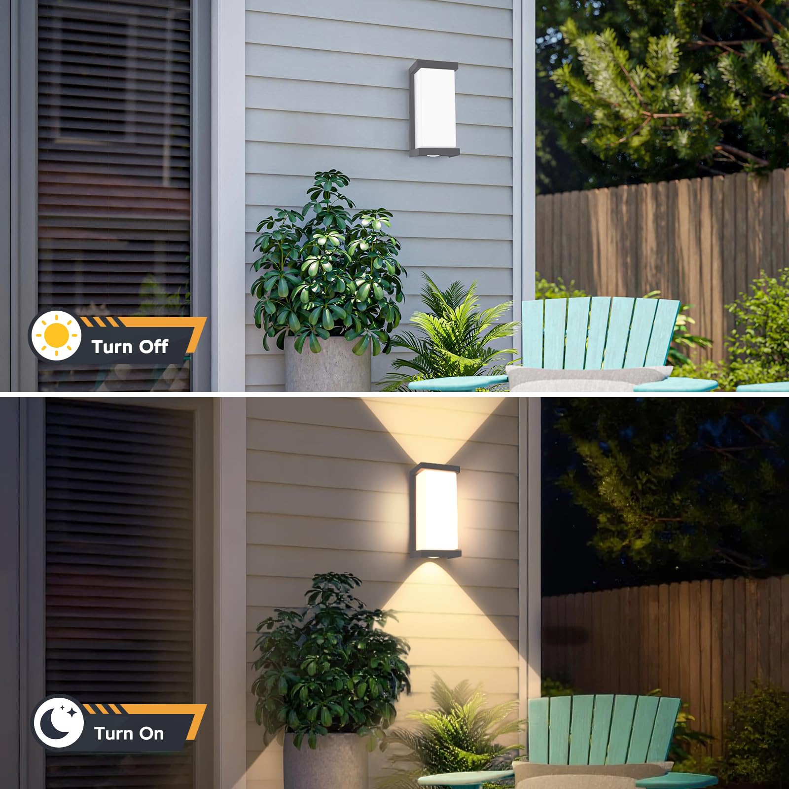 Lampada da esterno Oktaplex Ros con rilevatore di movimento IP65 3000K