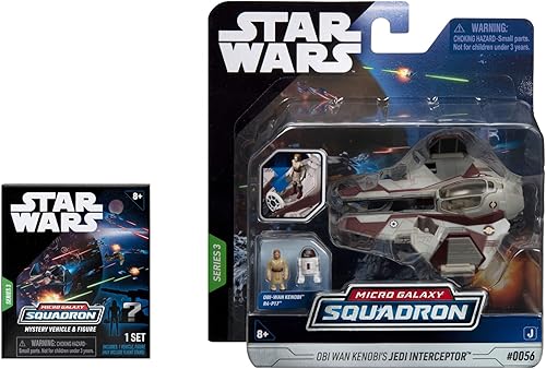 Miniatura 2 de STAR WARS Micro Galaxy Squadron OBI-Wan Kenobi's Jedi Interceptor Mystery Bundle  3 pulgadas Light Armor Class y Scout Class Vehículos con accesorios