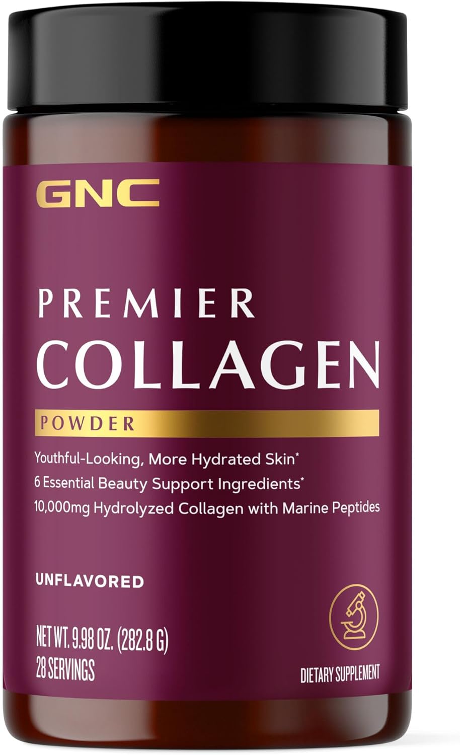 GNC Premier Collagen Powder - Unflavored | Formulated with 6 Essential Beauty Support Ingredients | 28 Servings