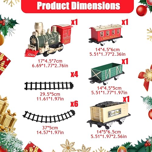 Miniatura 4 de Tren de Navidad con música y luz, juego de tren eléctrico que funciona con pilas, árbol de Navidad fácil de instalar para niños