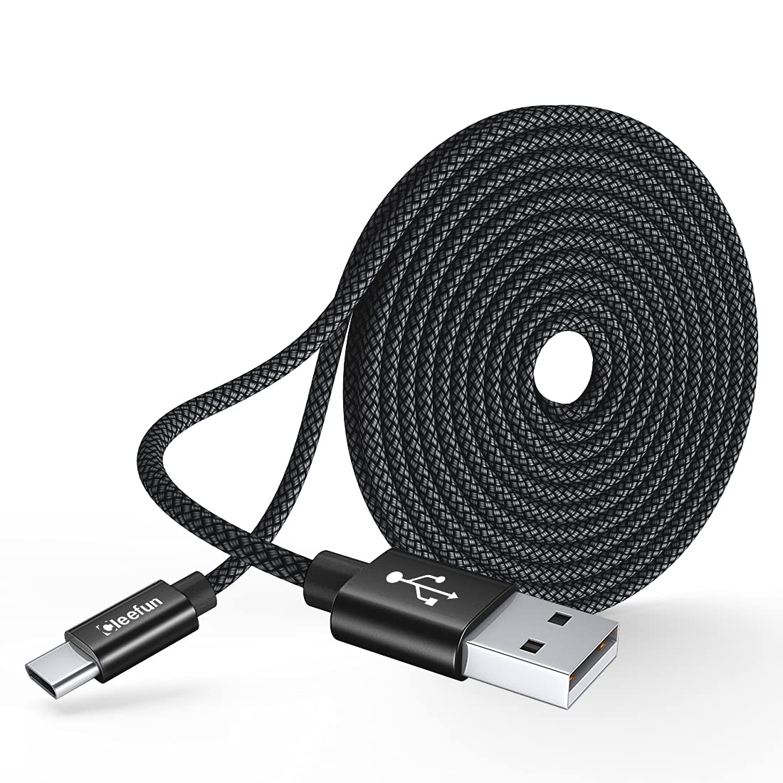 CLEEFUN 5m Cavo USB C, Cavo Controller PS5 Lungo USB A a Tipo C di Ricarica Rapida in Nylon Compatibile per Galaxy S24 S23 S22 S10 S9 Plus A13 A14 A50 A51, Playstation-5 Dualsense, Xbox Series X/S
