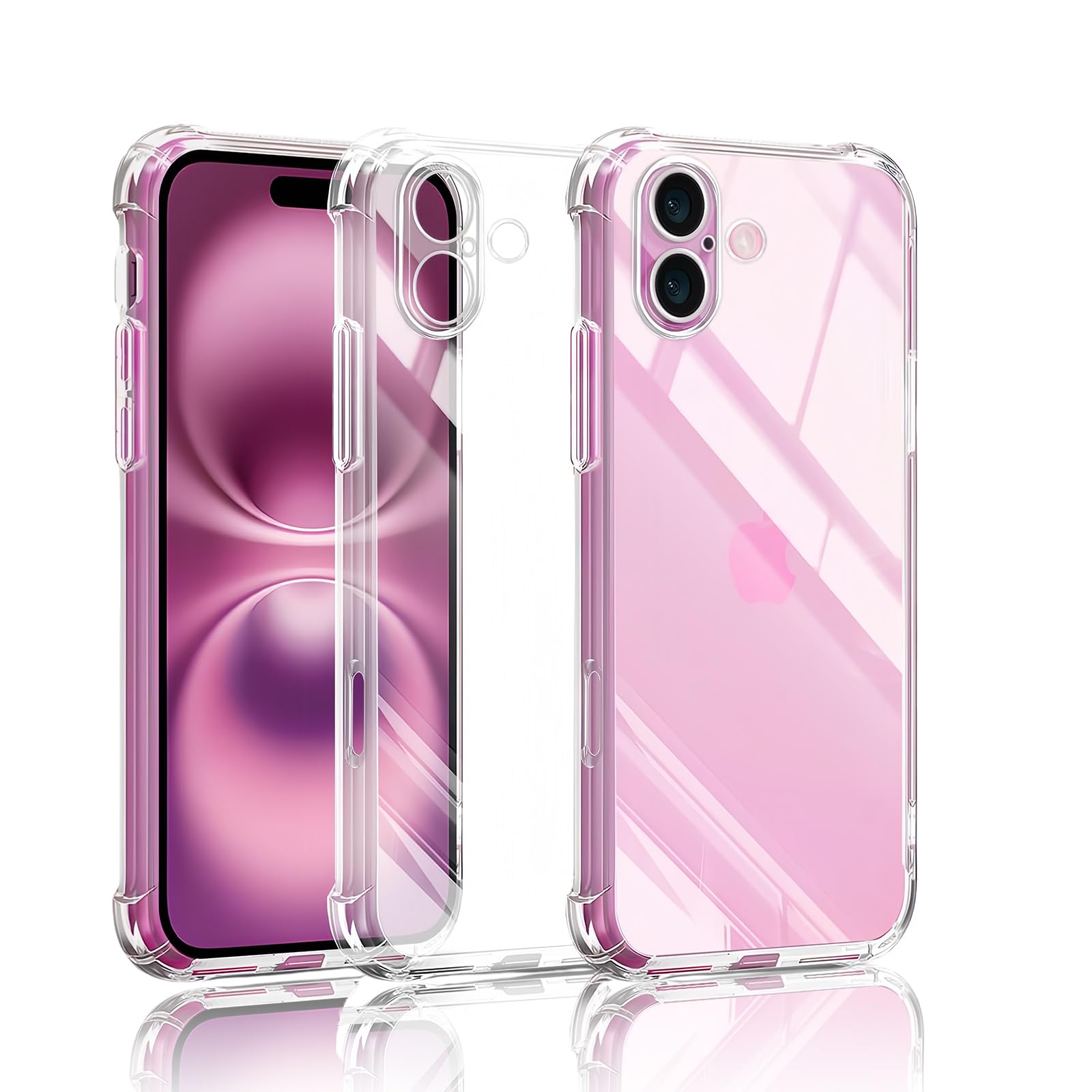 【全面保護】iPhone 16 Plus用のケース iphone16プラス 用の保護カバー 薄型 TPU材質 『四隅がエアクッション構造』 耐衝撃 薄型 軽量 指紋防止 取付簡単 黄変防止 適用 アイフォン 16 Plus