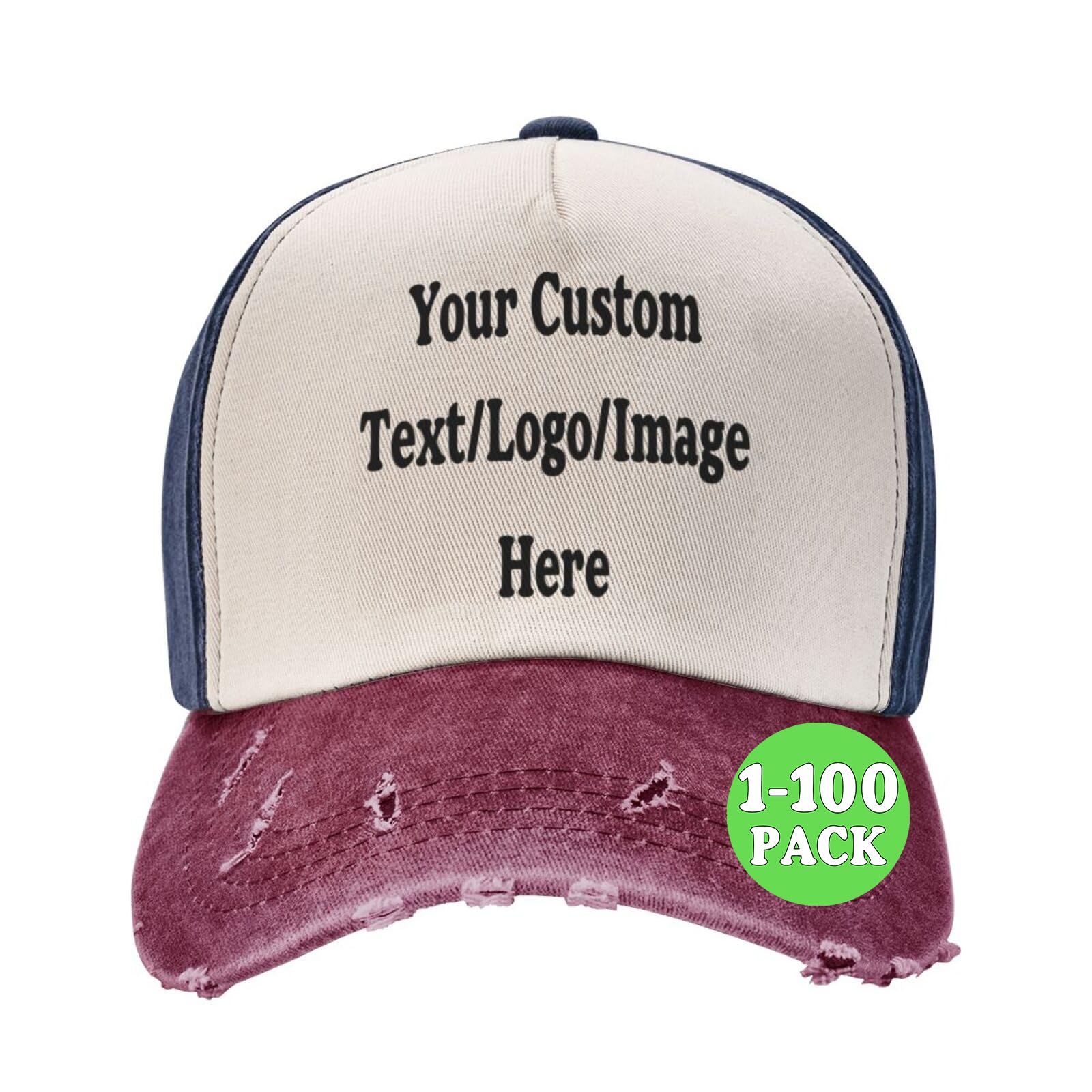 Custom Hat with Your Image/Logo/Text Custom Hats Custom Cowboy Cap for Men & Women