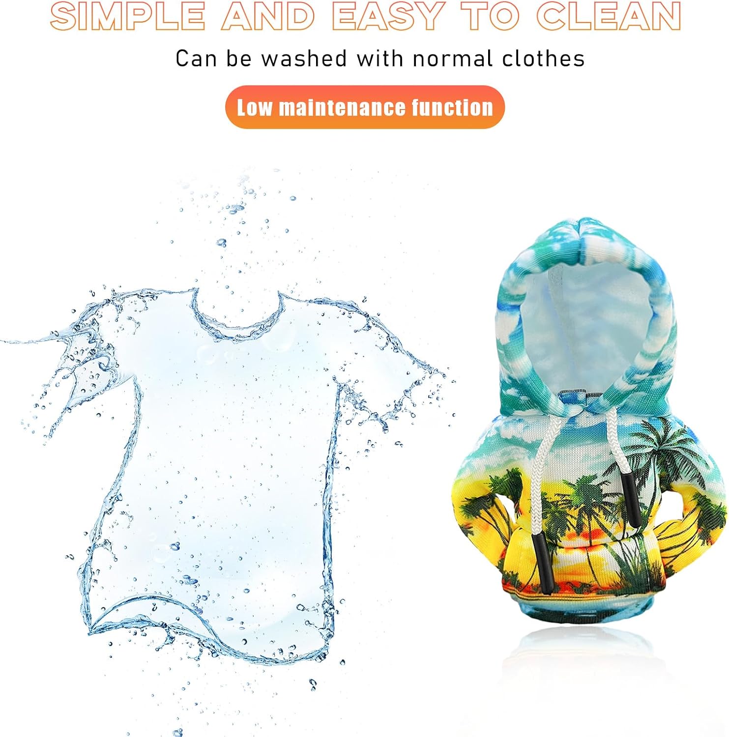 Ohleats Car Gear Shift Hoodie, Mini Funny Fashionable Automotive Gear Shifter Cover, Winter Warm Car Shift Knob Sweater Protector, Universal Interior Car Accessories for Decoration (Coconut Trees) image 5